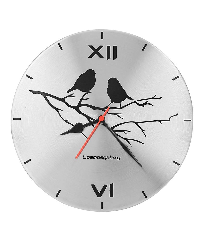 Cosmosgalaxy Silver Steel Birds Nest Wall Clock: Buy Cosmosgalaxy ...