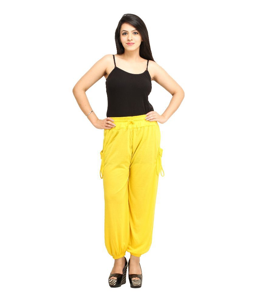 yellow harem pants