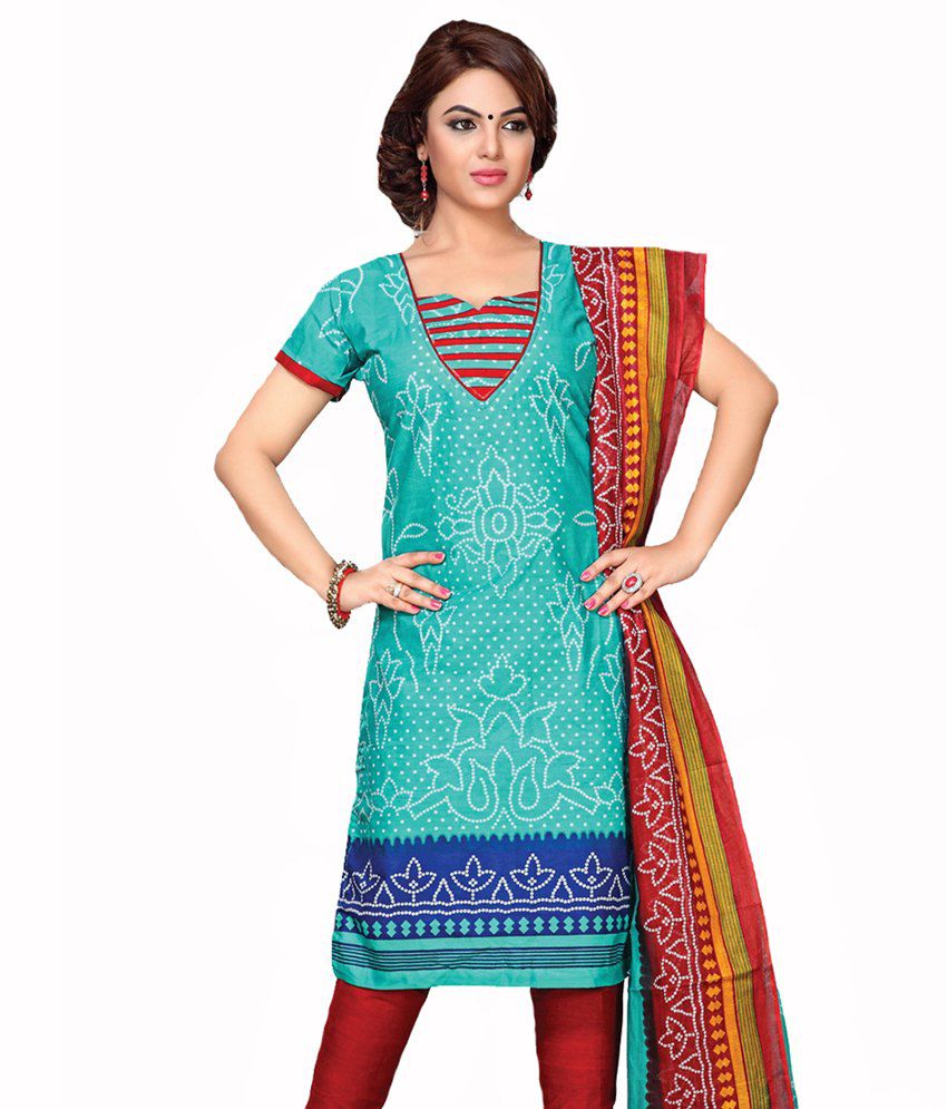 Rudra Fashion Multi Cotton Unstitched Dress Material - Buy Rudra ...