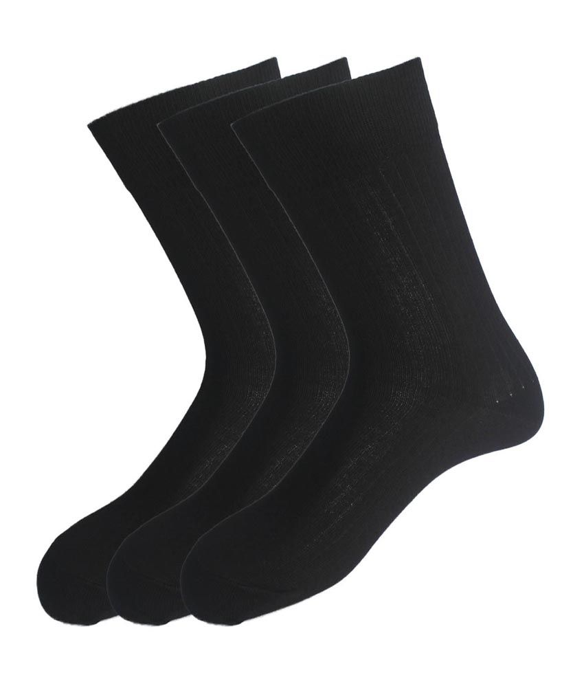 Van Heusen Black Cotton Formal Socks - 3 Pair Pack: Buy Online at Low ...