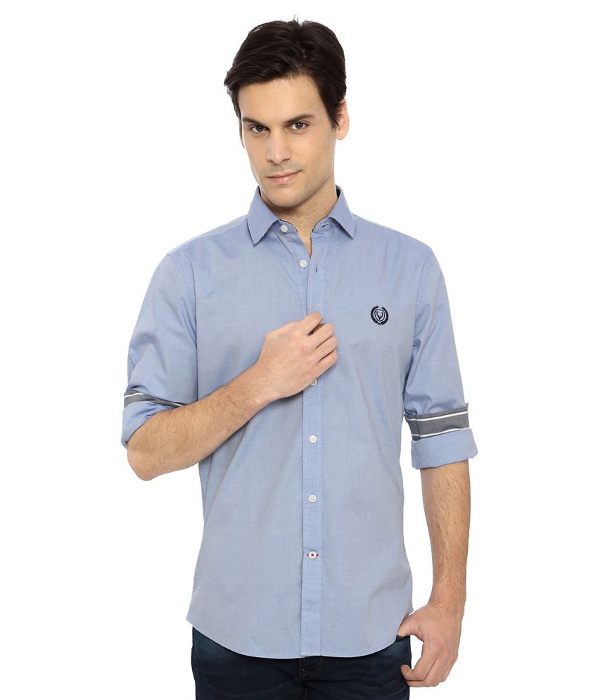Allen Solly Blue Business Casual Shirt - Buy Allen Solly Blue Business ...