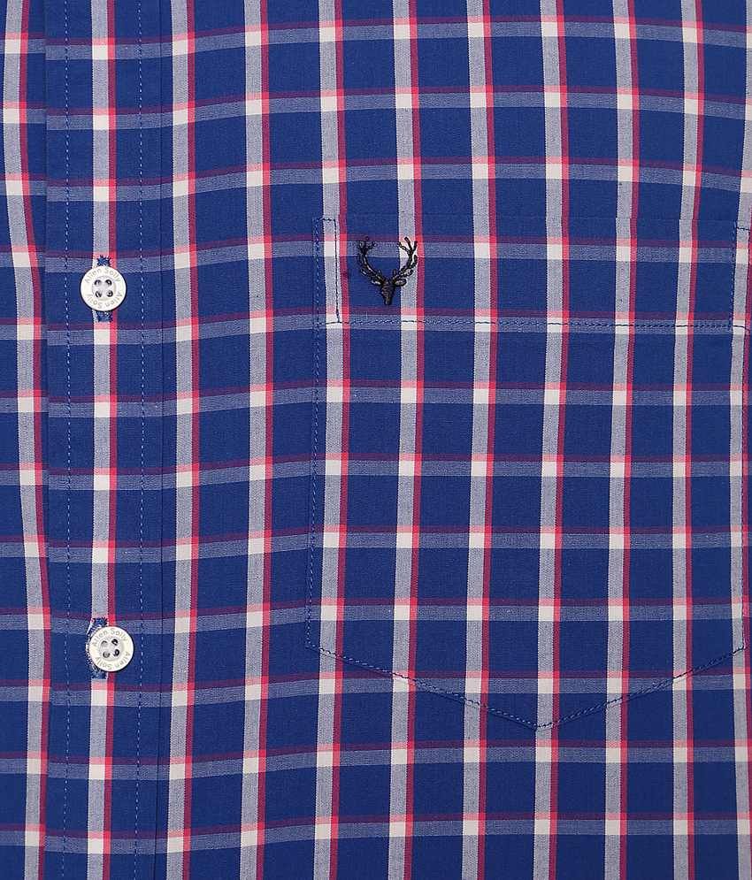 allen solly blue check shirt