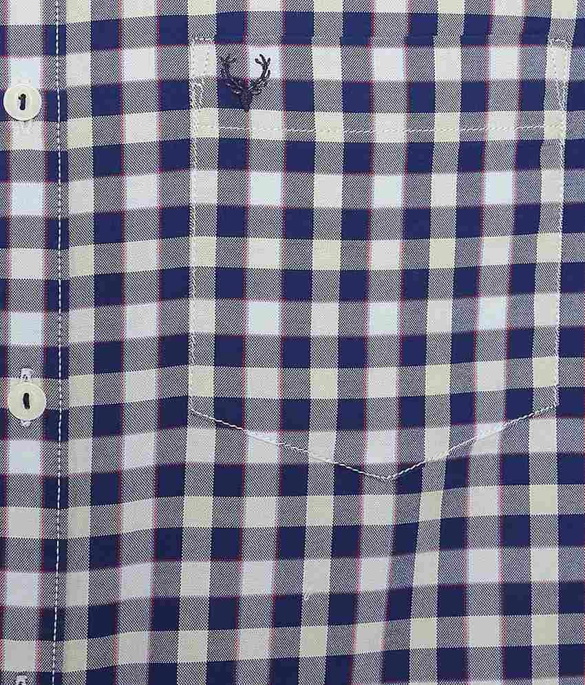 allen solly blue check shirt