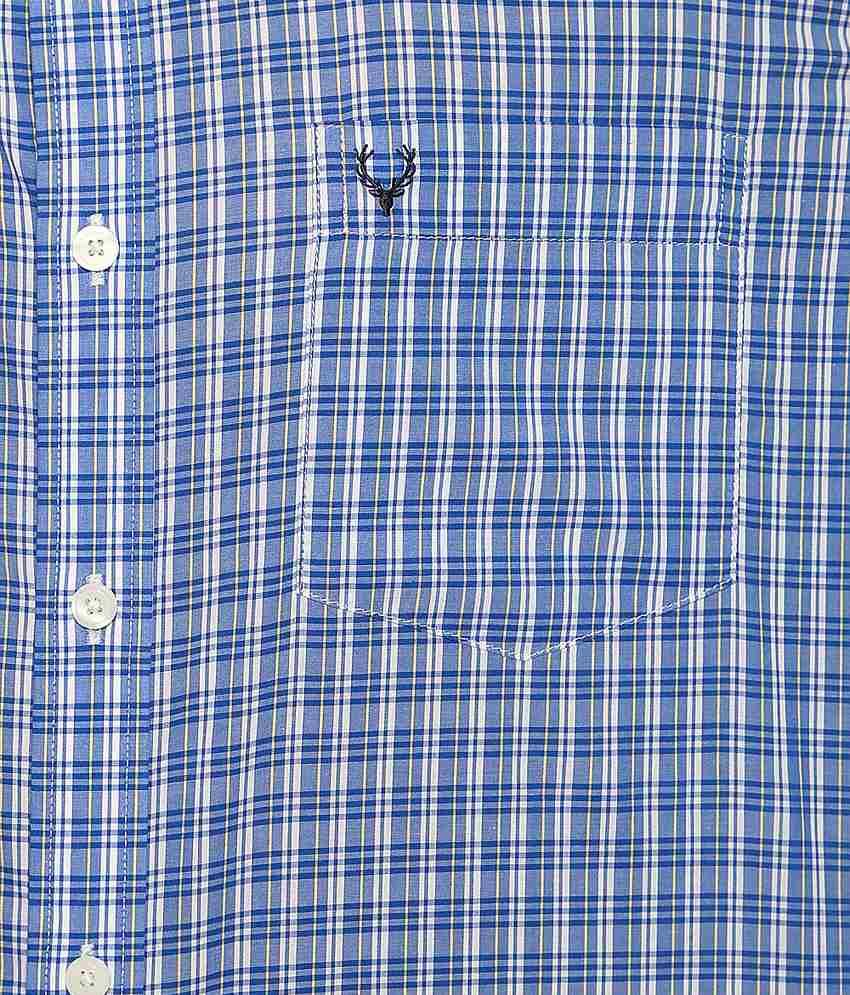 allen solly blue check shirt