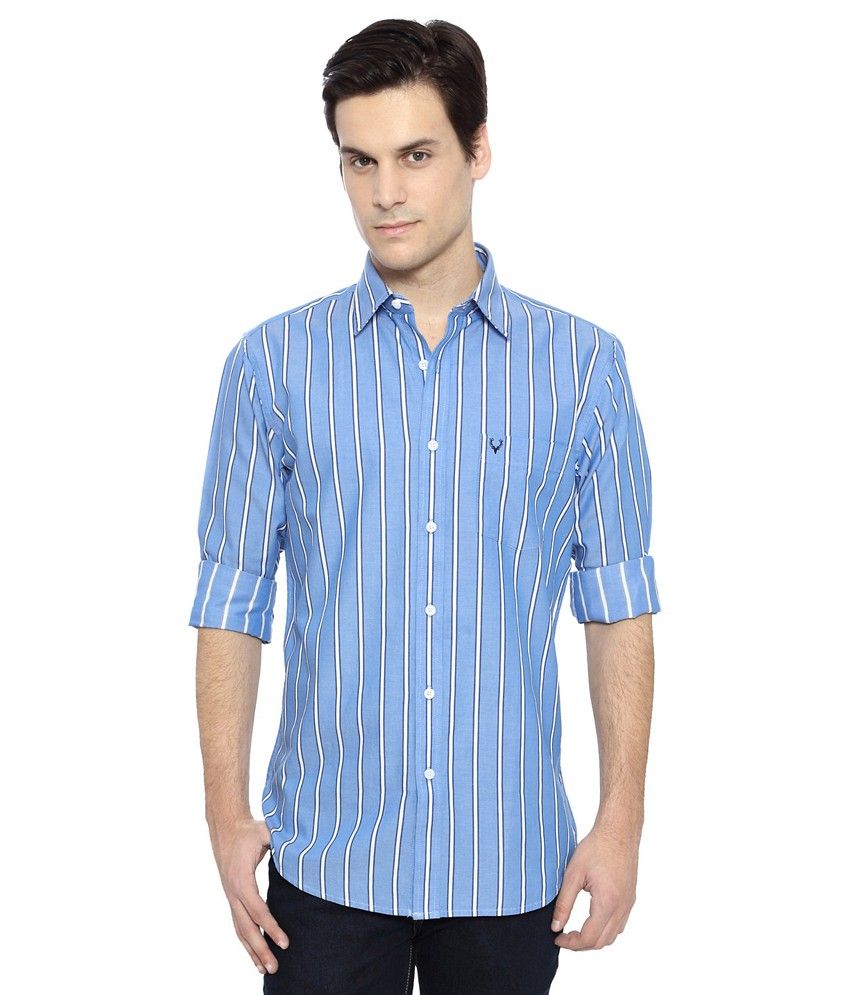 Allen Solly Blue Striped Shirt - Buy Allen Solly Blue Striped Shirt ...