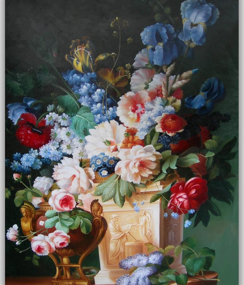 Vitalwalls Oil Painting Flowers Premium Canvas Art Print Buy Vitalwalls Oil Painting Flowers Premium Canvas Art Print At Best Price In India On Snapdeal