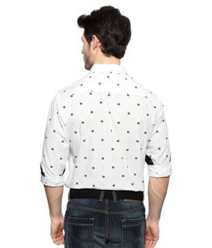 allen solly white printed shirts