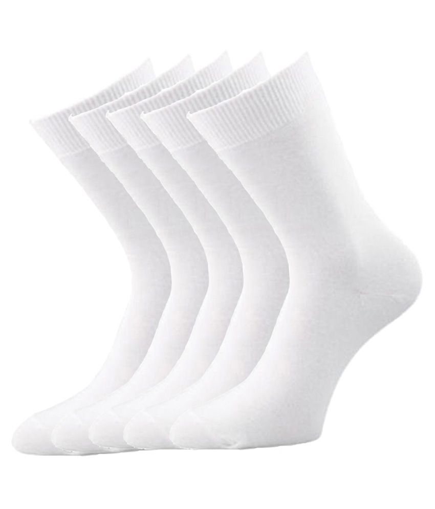 Alfa White Cotton Socks Pack Of 5: Buy Online at Low Price in India ...
