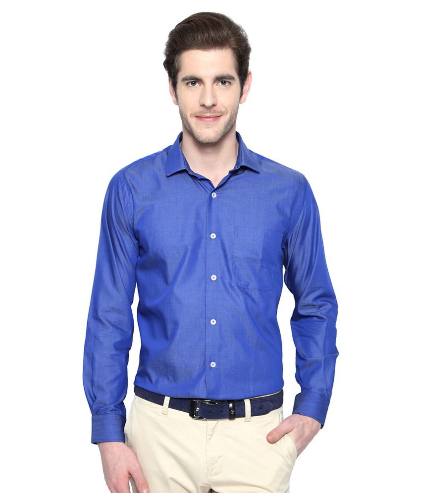 Peter England Dark Blue Formal Shirt - Buy Peter England Dark Blue ...