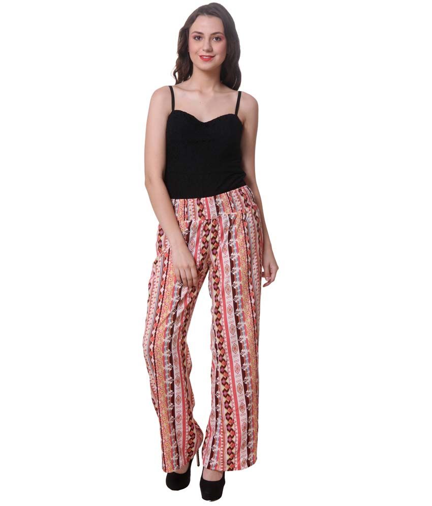 Buy Purys PeachPuff Polyester Regular Fit Printed Plazzo Online at Best ...