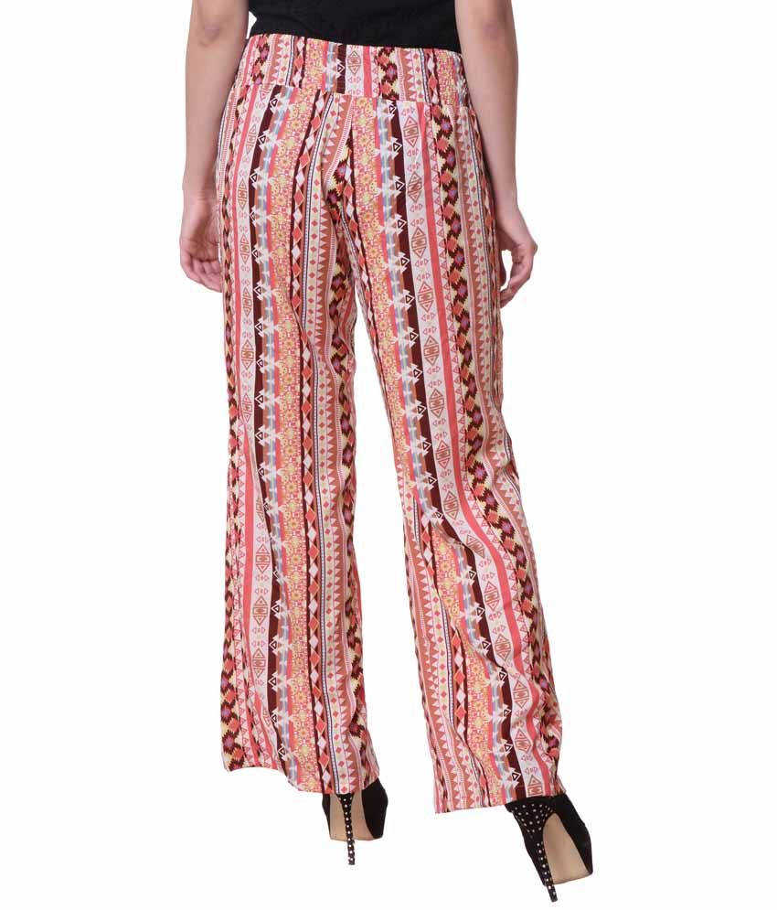 Buy Purys PeachPuff Polyester Regular Fit Printed Plazzo Online at Best ...