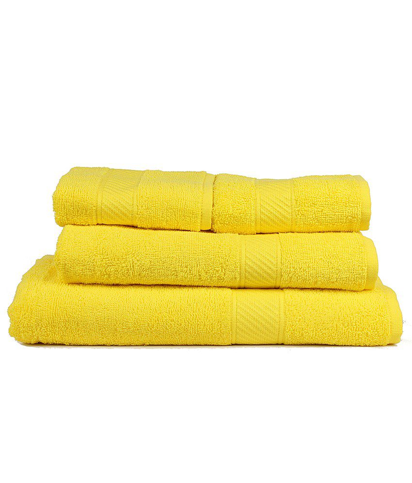 Trident Neon Yellow 4 Pcs Couple Bath Towels Set Buy Trident Neon Yellow 4 Pcs Couple Bath 