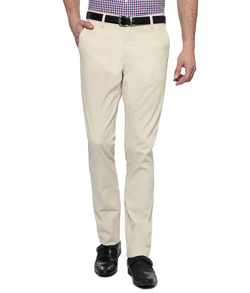 Buy Allen Solly Men Textured Slim Fit Trousers - Trousers for Men 22819932  | Myntra