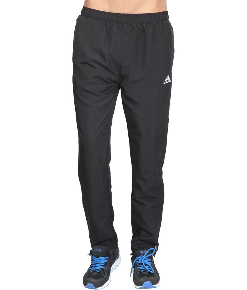 Adidas Black With Gray Stripes Polyester Track Pant - Buy Adidas Black ...