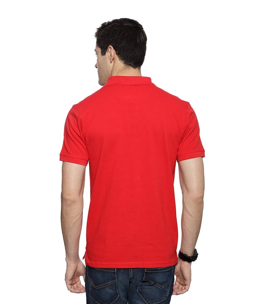 Allen Solly Red Solid Regular Fit T-shirt - Buy Allen Solly Red Solid 