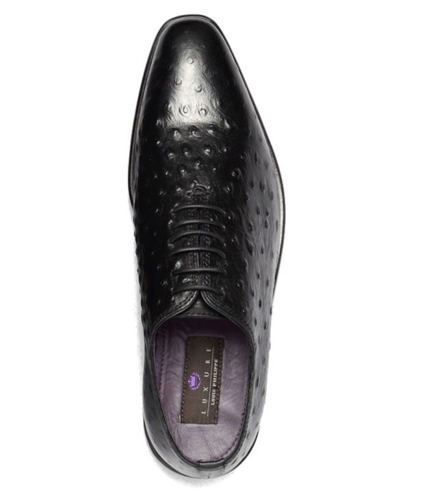 louis philippe black lace up shoes