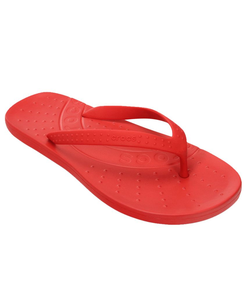 Crocs Relaxed Fit Croslite Red Flip Flops Price in India- Buy Crocs ...