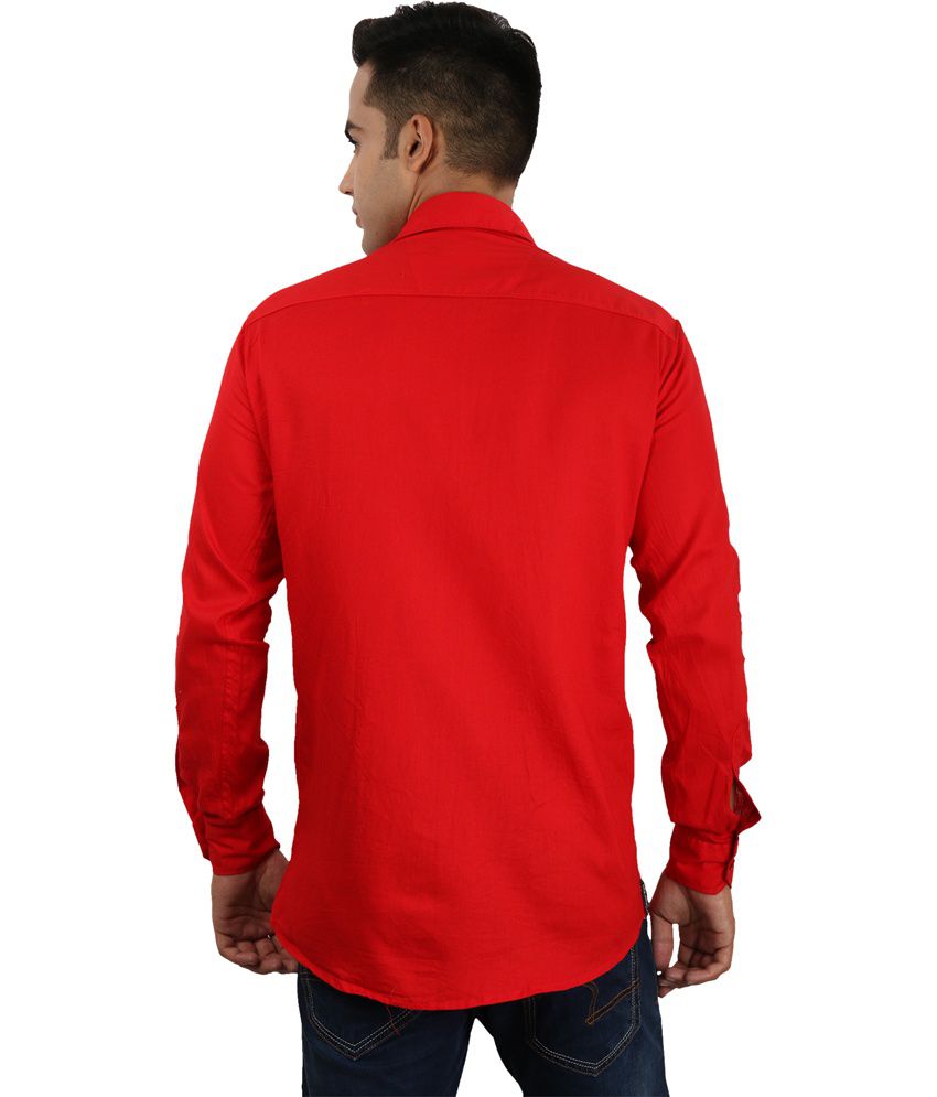 Larwa Sherts Red Cotton Partywear Casual Shirt - Buy Larwa Sherts Red ...