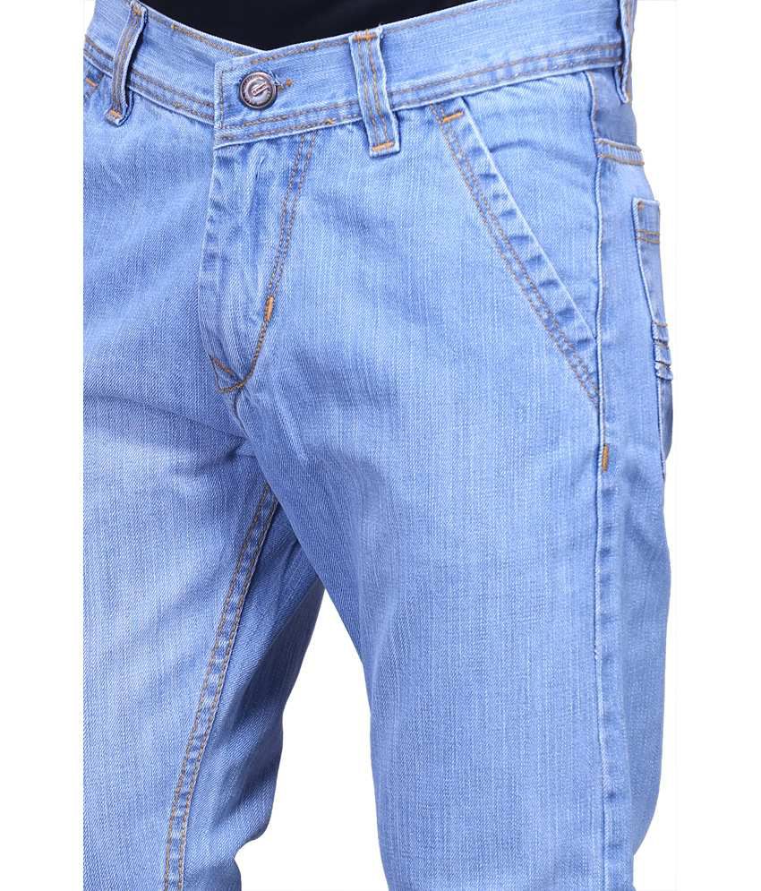 X-cross Ice Blue Denim Regular Fit Jeans - Buy X-cross Ice Blue Denim ...