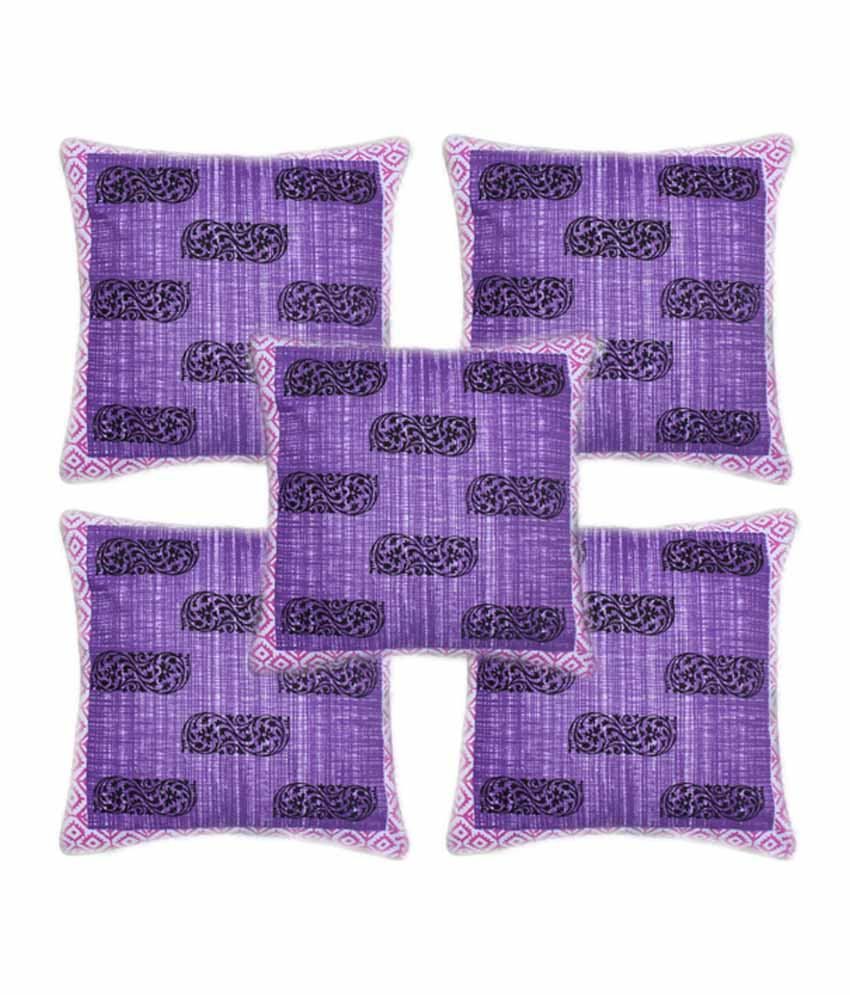 Metro Living Multicolor Cotton Velcro Ethnic Cushion Covers Set Of 5