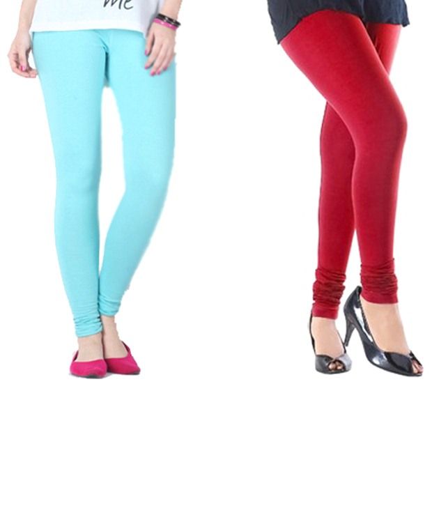 Pt Leggins Multicolour Cotton Leggings Set Of 2 Price in India Buy Pt