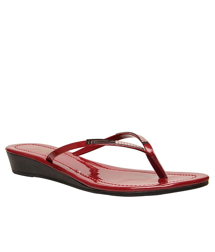 bata red sandals