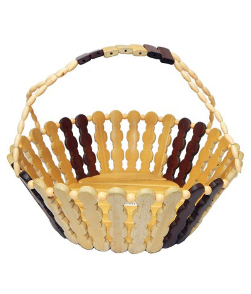 Kosh Brown Wooden Fruit Basket Buy Kosh Brown Wooden Fruit Basket at