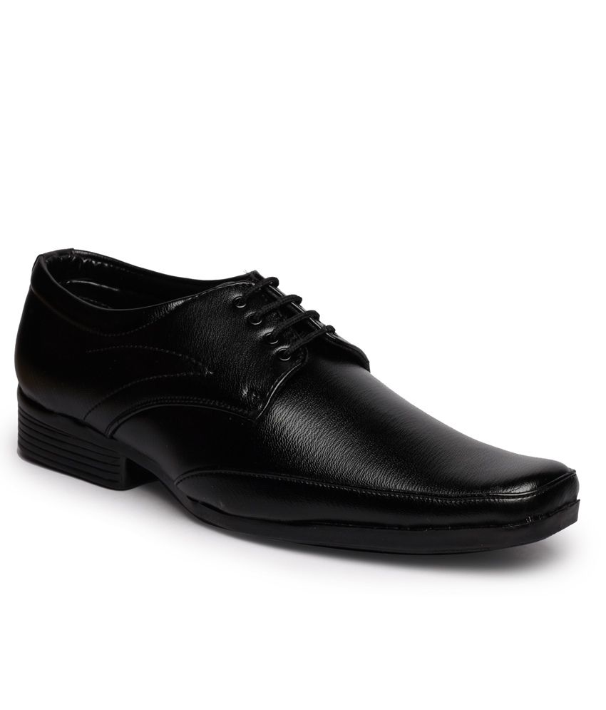 Feather Leather Black Formal Shoes Price in India- Buy Feather Leather ...