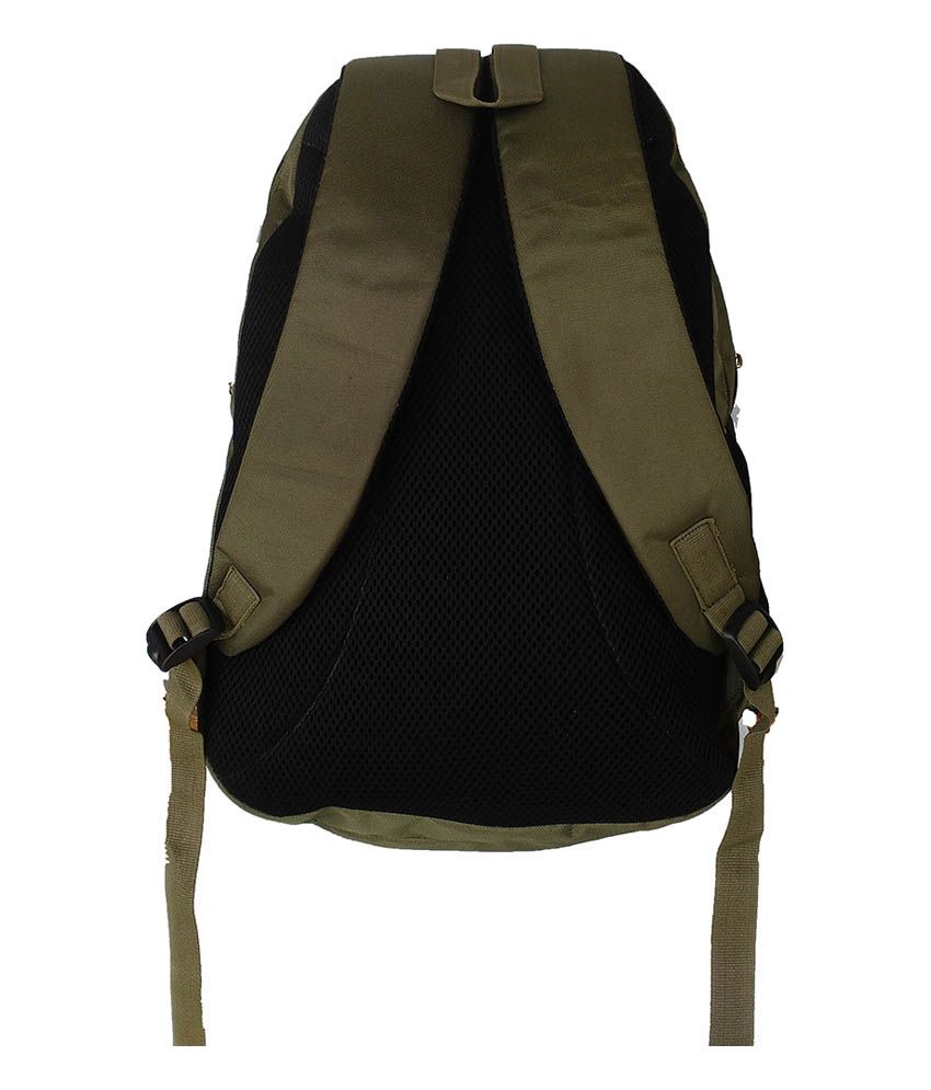 olive green nylon backpack