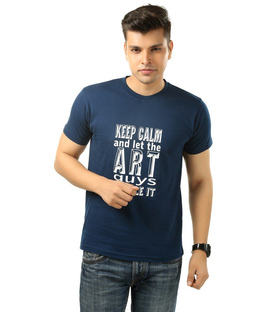 Posh 7 Must Have Combo Of 2 Blue Printed T Shirts For Men - Buy Posh 7 ...