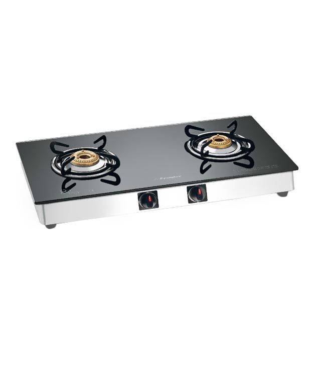 Premier Premier Trendy Black Glass Top LPG Stove 2 Burner Auto 2GXA 2