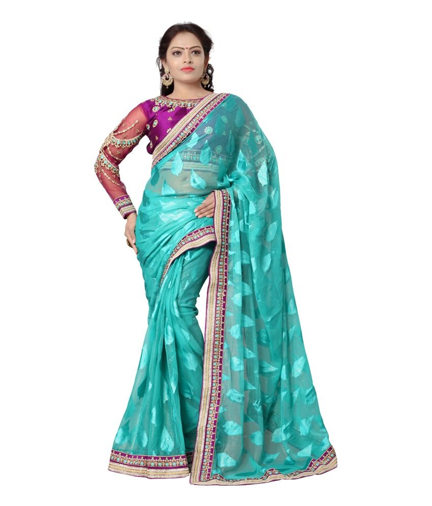 Ishin Blue Cotton Jute Saree - Buy Ishin Blue Cotton Jute Saree Online ...