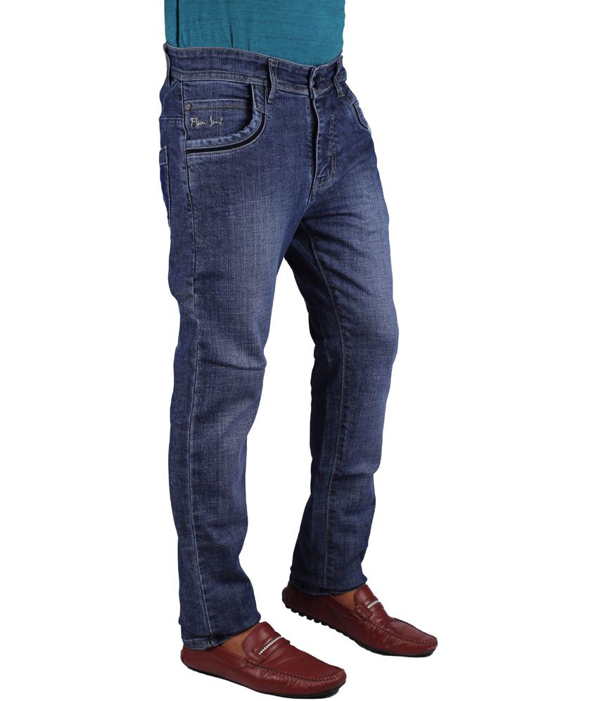 FBM Dark Blue Stretchable Faded Jeans - Buy FBM Dark Blue Stretchable ...