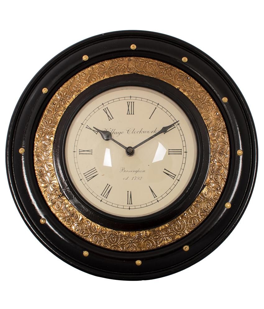 eCraftIndia Vintage Wooden Wall Clock Buy eCraftIndia Vintage Wooden