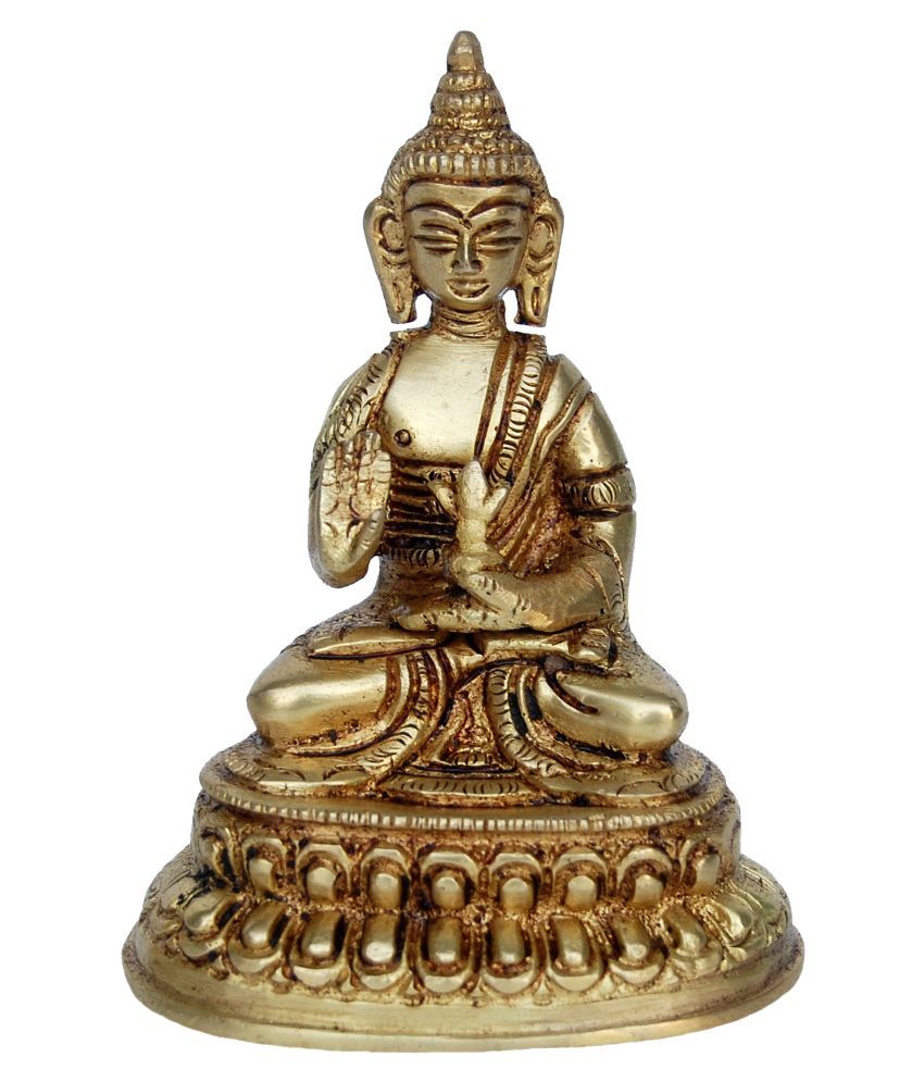Aakrati Buddha Golden Brass Idol Buy Aakrati Buddha Golden Brass Idol at Best Price in India on