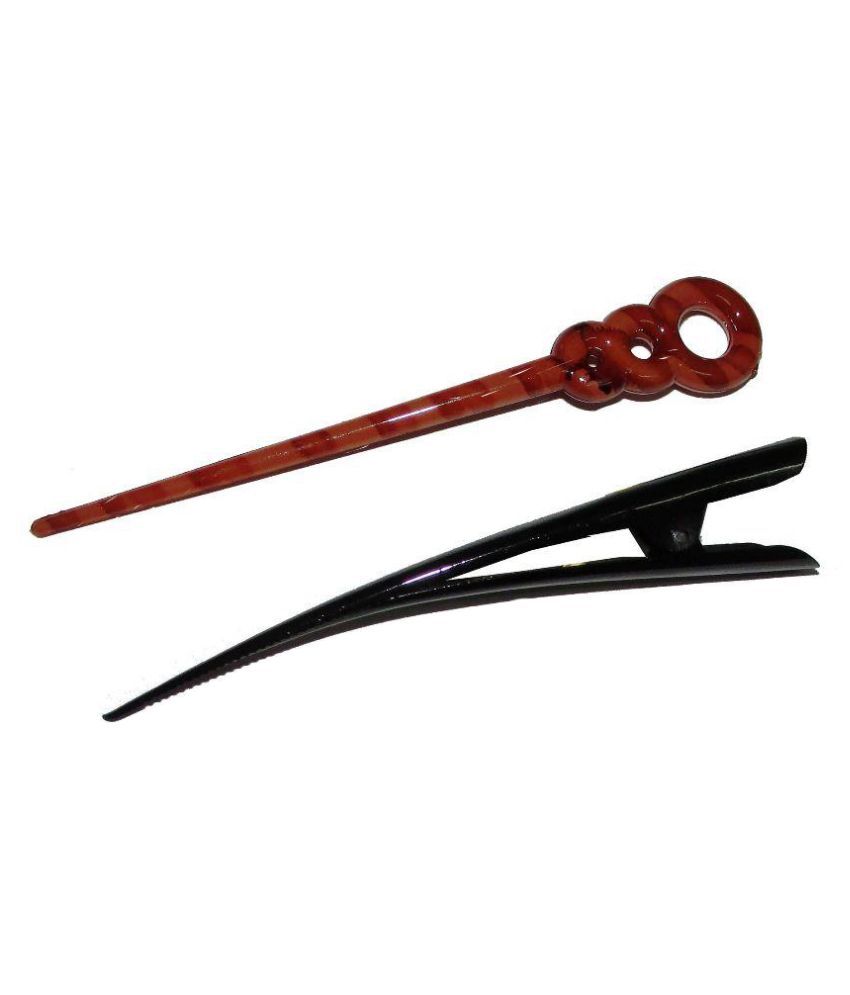 Goodluck Collection Brown Wooden Juda Stick with Hair Clip: Buy Online at  Low Price in India - Snapdeal
