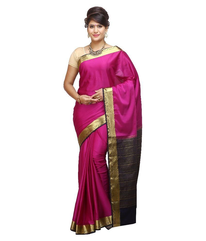 Nalliee Red And Pink Mysore Silk Saree Buy Nalliee Red And Pink