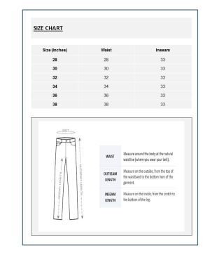 killer jeans size chart