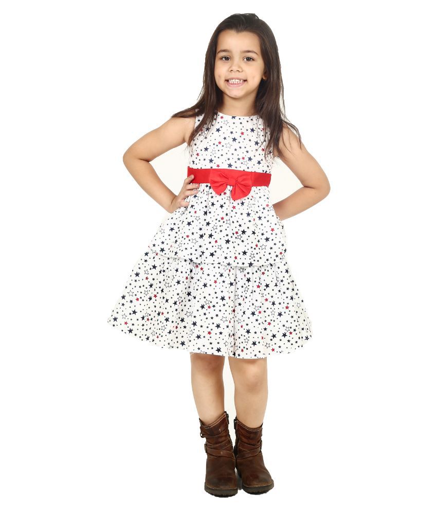 Dress My Angel White Cotton Frock for Girls - Buy Dress My Angel White ...