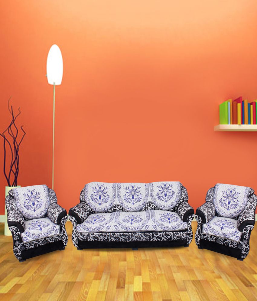 A.P. Handloom Multicolour Floral Jacquard Sofa Covers Set of 6 Buy