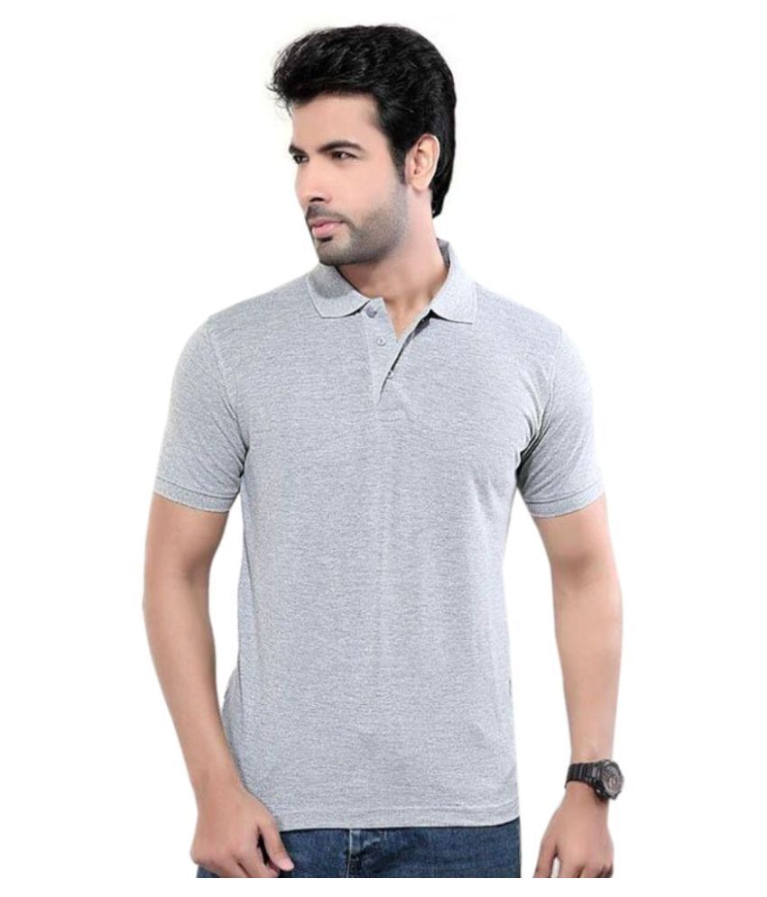     			Concepts Grey Cotton Polo T-Shirt