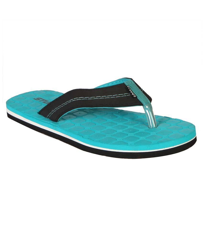 STUDDS Black Slippers Price in India 