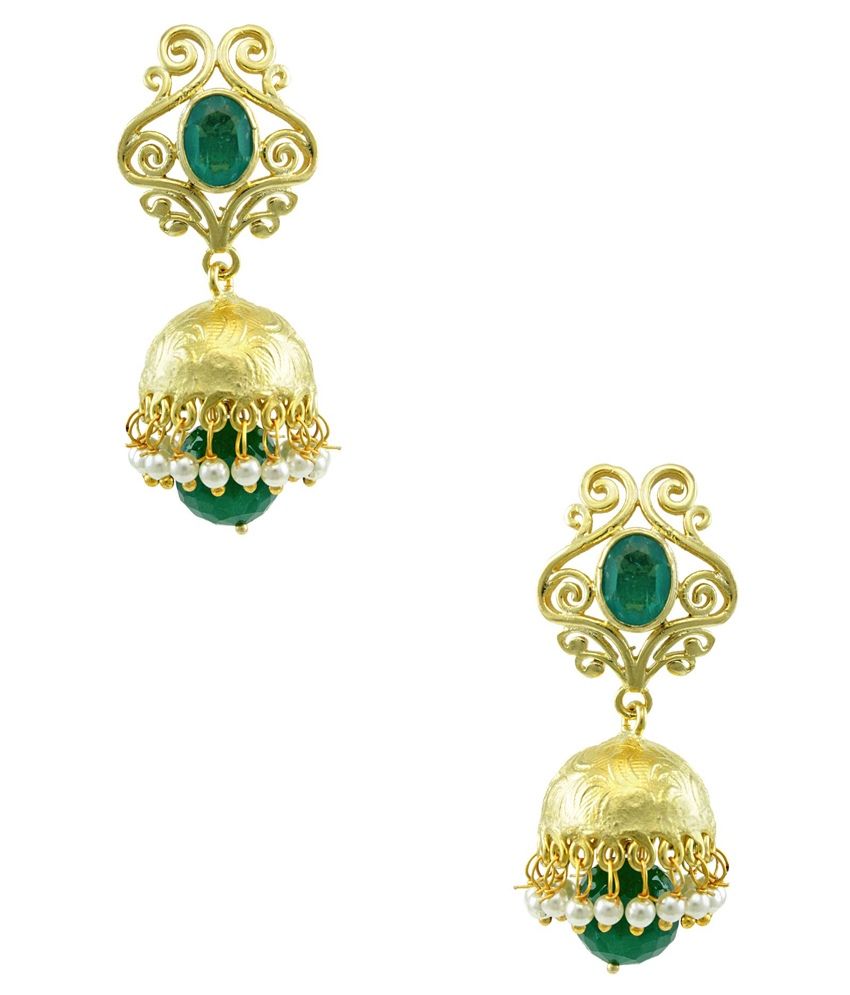 Orniza Brass Gold Plating Pearls Studded Multi Coloured Earrings Buy