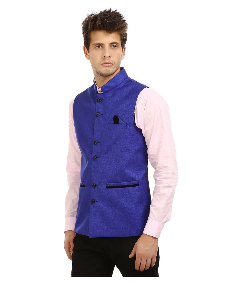 Zuricch Blue Casual Waistcoats Buy Zuricch Blue Casual Waistcoats