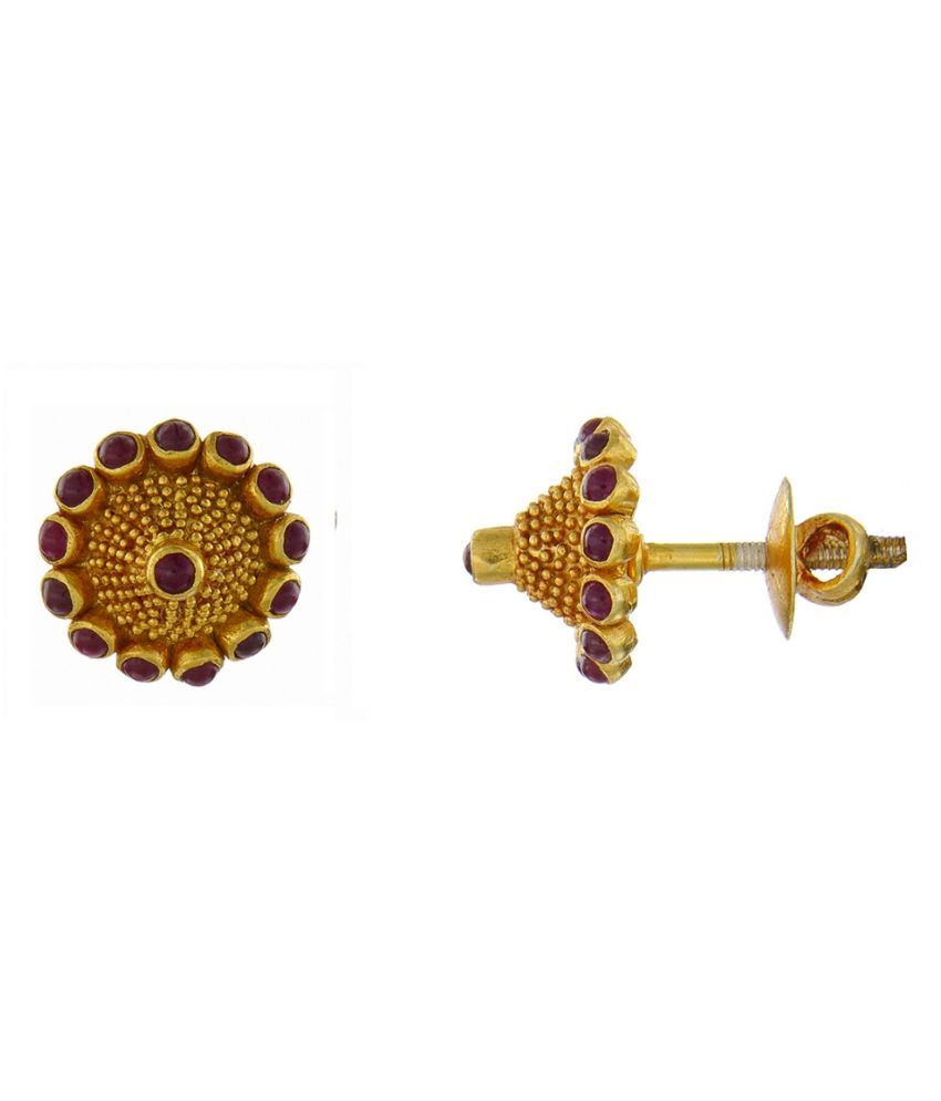 Kushals Fashion Jewellery Alloy Gold Plating Studded Gold Coloured