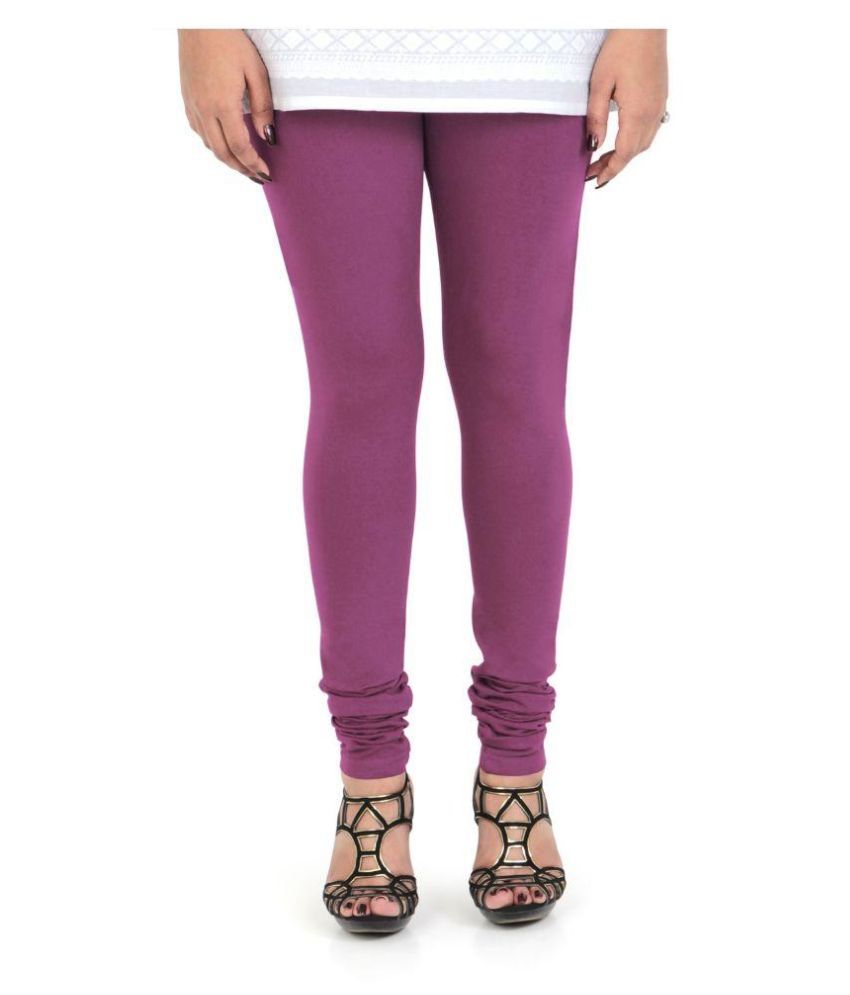     			Vami Purple Cotton Leggings