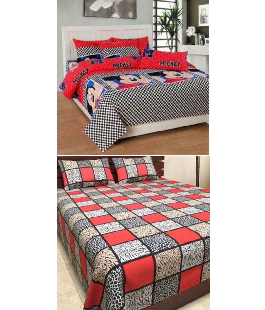 Kingsway Double Cotton MultiColour Cartoons Bed Sheet Buy Kingsway