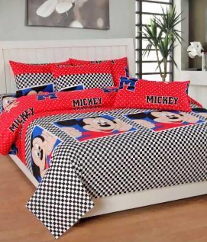 Kingsway Double Cotton MultiColour Cartoons Bed Sheet Buy Kingsway
