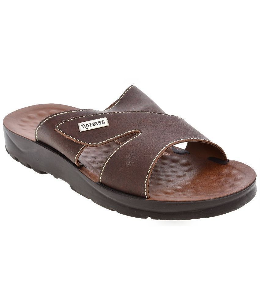 Aerosoft Brown Slippers Price in India- Buy Aerosoft Brown Slippers ...