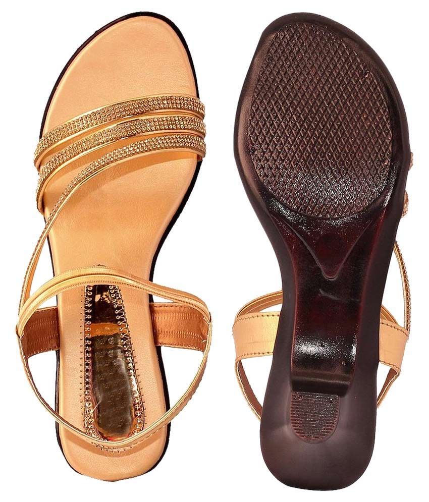 gold lace up kitten heels